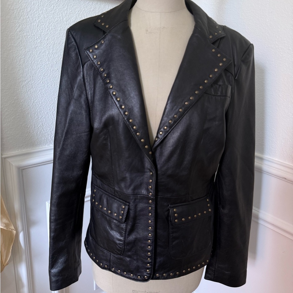 JohnPaulRichard Black Studded Leather Jacket
